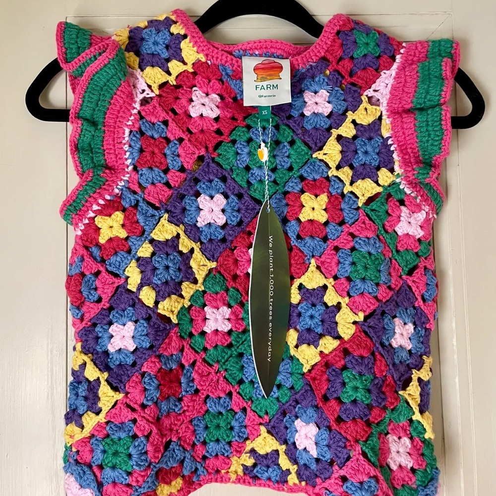 FARM Rio Crochet Square Vest - Picture 3 of 5